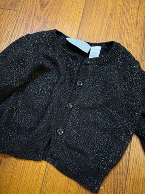 🌼3/$20 Black Sparkle Button-Front Cardigan 12-18 month